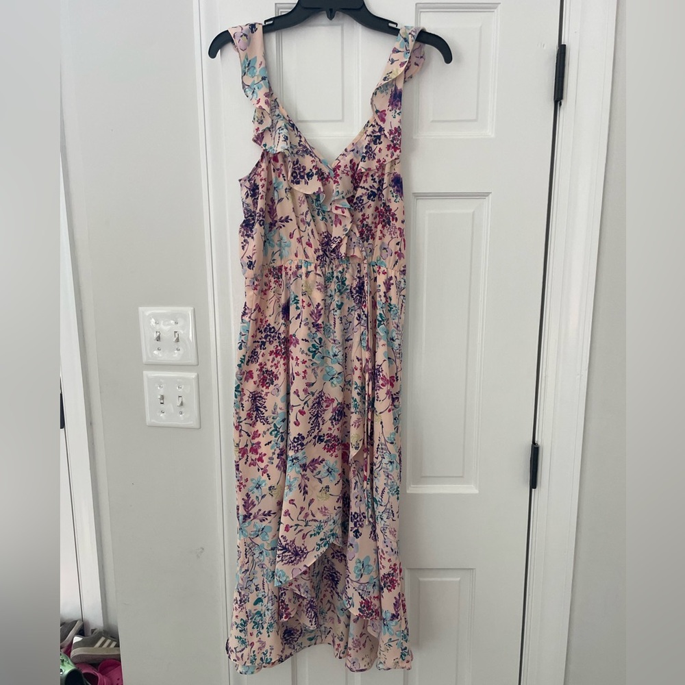 Floral Maxi Dress with Ruffle Straps